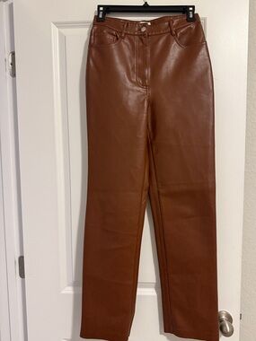 Aritzia Wilfred Melina Vegan Leather High-Rise Pants SZ 4